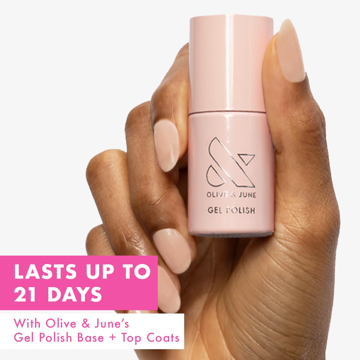Olive & June Gel Polish | UV LED Nail Lamp Needed | Long Lasting Formula | Up to 21 Days of Wear | Damage-Free Removal | Salon-Quality Manicure at Home | The Queen Takes Her Tea with Milk Sheer Mauve-BrightBean Baby
