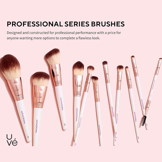 Professional Makeup Brush 11 Piece Set, Premium Synthetic Vegan Brushes Kit for Blending Powder, Foundation, Concealer, Blush & Eye Shadow, Cruelty-Free-BrightBean Baby