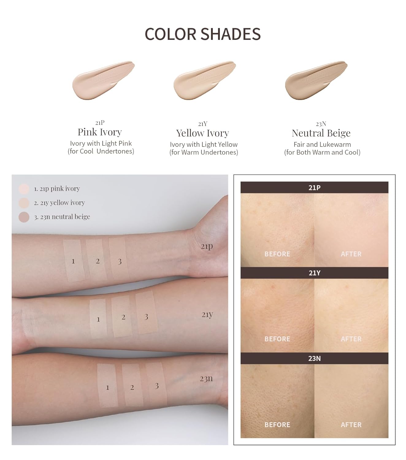 Heart Percent Dote on Mood Layer Cushion SPF 50+/PA+++ with Refill, Satin Glow Silky Flawless Finish Full Coverage Advanced Skincare Foundation (#21Y)-BrightBean Baby