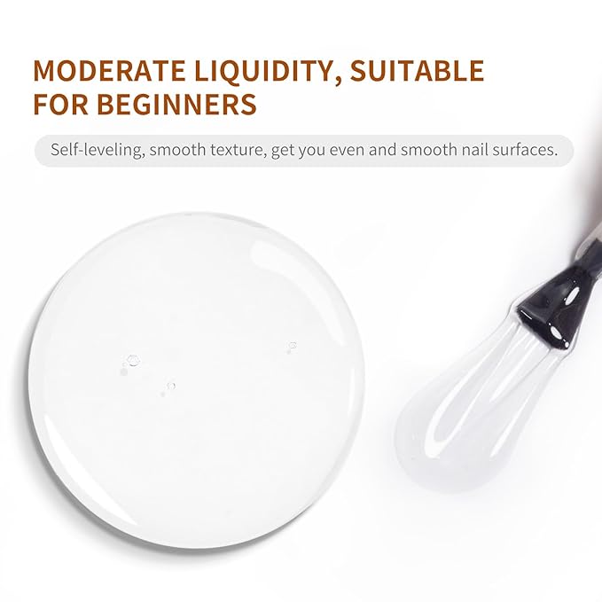 JODSONE Clear Builder Gel for Nails 10ml, Nail Strengthener Gel for Nail Apex, Extensions, Repairing, Thickening, Hard Gel Polish Needs Nail Lamp Curing, DIY Salon Nail Art-BrightBean Baby