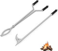 KEESHA 40" Fire Tongs Fire Pit Tongs Set, 40" Fire Poker Set Stainless Steel Log Grabbers Fire Pit Tools Fireplace Tongs for Outdoor Indoor Campfire Picnic Backyard Accessories