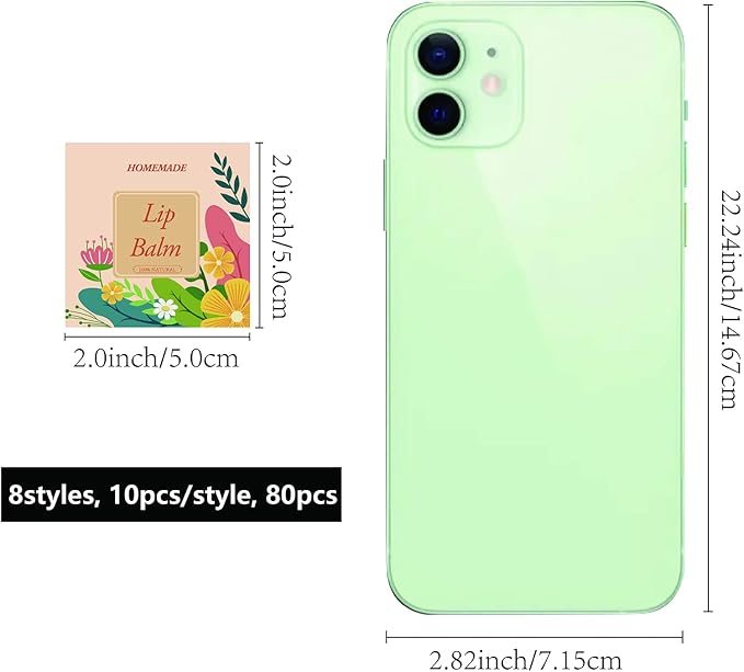 CRASPIRE Lip Balm Labels 80pcs Homemade Lip Balm Labels 2” Clear Lip Balm Labels for Tubes Printable Waterproof Lip Balm Stickers Labels for Lip Balm Handcream Candle Container（Flowers-Orange Yellow）-BrightBean Baby