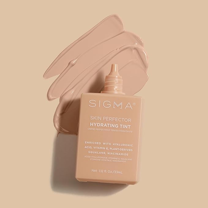 Sigma Beauty Skin Perfector – Hydrating Skin Tint Foundation for Lightweight, Buildable Coverage, With Hyaluronic Acid, Niacinamide Serum, and More (2 Light Beige Tint, 1.12oz)-BrightBean Baby