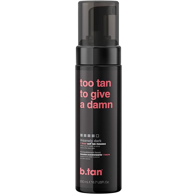 b.tan Ultra Dark Self Tanner Mousse | Too Tan - Best, 1 Hour Express Sunless Tanning Foam, Gold Bronzing Glow, No Fake Tan Smell, Face & Body, Vegan, Cruelty & Paraben Free, 6.7 Fl Oz-BrightBean Baby