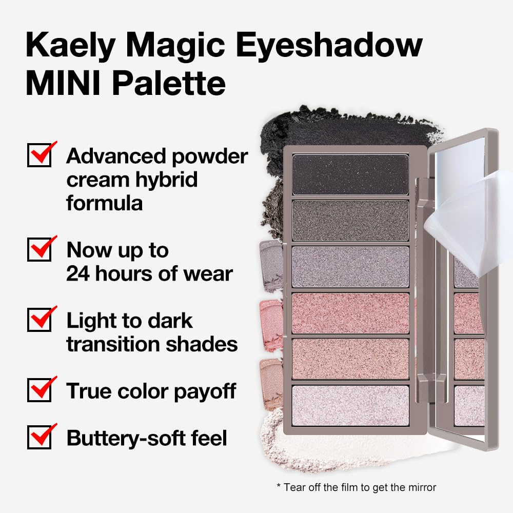 Kaely 6 Color Mini Nude Eyeshadow Palette Makeup, Highly Pigmented Eye Shadow Palette Waterproof, Natural Glitter Shimmer Eye Shadow Palette, paleta de sombras de ojos, Vegan & Cruelty-free, 03-BrightBean Baby