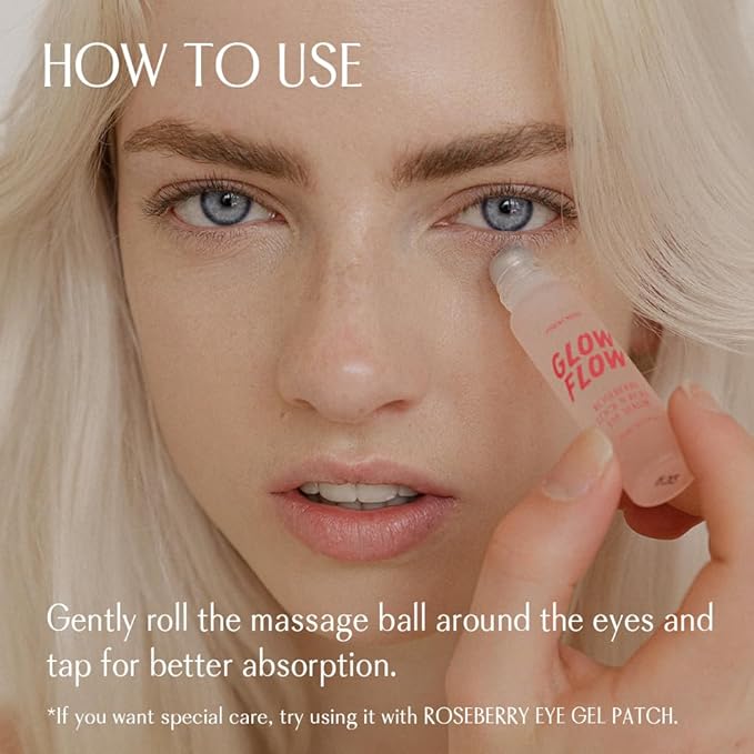 Glow flow roseberry lock n roll Eye serum (0.33fl. oz.) | Anti-Aging Eye Care, Collagen Boosting-BrightBean Baby