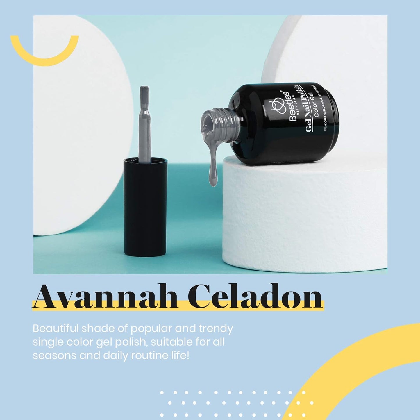 Beetles Grey Gel Nail Polish - Fall Elegance All Season Gel Polish Soak Off U V LED Nail Lamp DIY Home Salon Manicure Nail Art 0.51 Oz Gifts for Women-BrightBean Baby