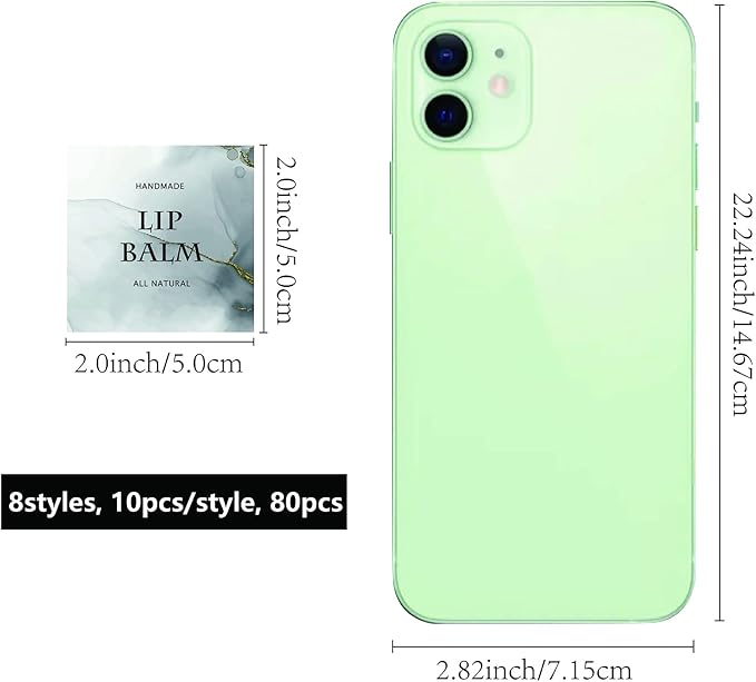 CRASPIRE Lip Balm Labels 80pcs Homemade Lip Balm Labels 2” Clear Lip Balm Labels for Tubes Printable Waterproof Lip Balm Stickers Labels for Lip Balm Handcream Candle Container（Phnom Penh Quicksand）-BrightBean Baby