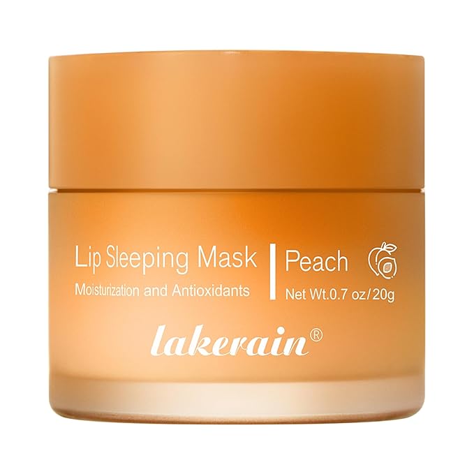 Hydrating Lip Sleeping Mask - Day and Night Repair Lip Balm for Chapped Dry Lips - Reduce Lip Lines, Enhance Lip Color, Hydrate & Plump Lips Care Lip Mask (Peach)-BrightBean Baby