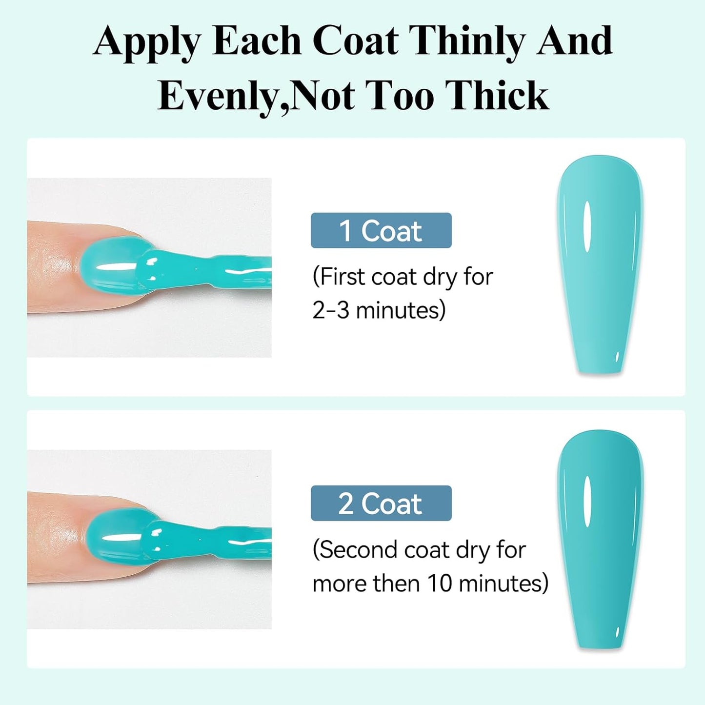 Quick Dry Nail Polish, Pastel Green Nail Lacquer Regular Fast Dry Fingernail Polish Bulk Non Gel Long-Lasting DIY Salon Gift For Women-BrightBean Baby