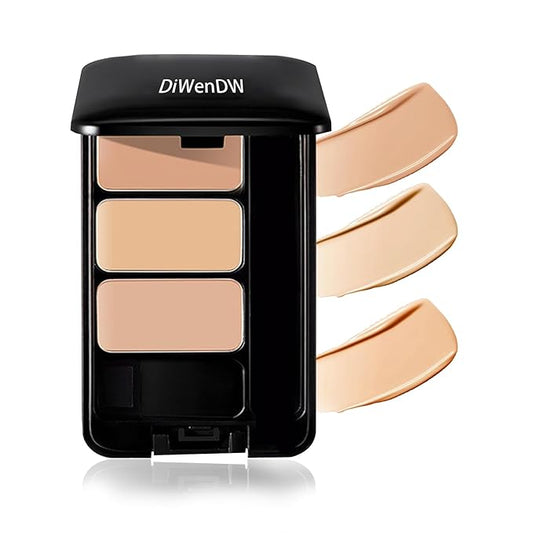 3 Colors Corrector Palette,Moisturizing Long Lasting Waterproof Cream Contour Makeup Palette,Color Correcting Concealer,Natural Flawless Full Coverage Liquid Foundation Set with Makeup Brushes-BrightBean Baby