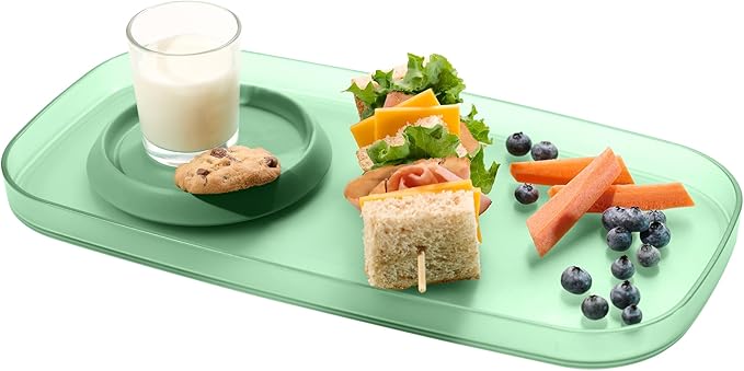 madesmart dipware Small Serving Plate, Collapsible & Removable Dip Bowl for Salsa, Queso, Sald, Olives, Premium Dishwasher & Microwave Safe, Multipurpose Plate & Bowl, Sage