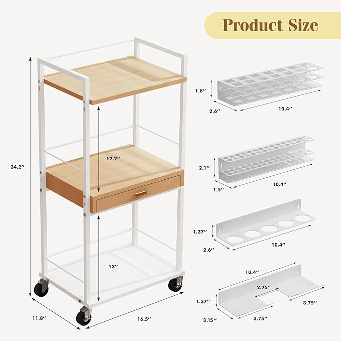 Makeup Organizer Storage Cart, Floor Skincare Organizers, Makeup Stand with Drawers, Vanity Organizer Cosmetics Display Cases Holder for Skin Care Nail Polish Perfume Makeup Brush Hair Tool-BrightBean Baby