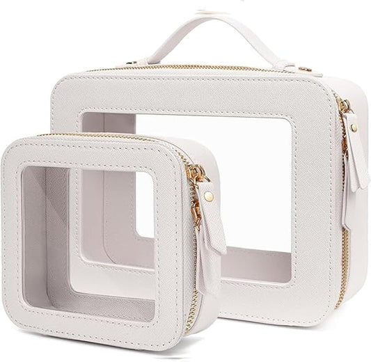Clear Makeup Bag Small, TSA Approved Portable Toiletry Bag with Zipper Cosmetic Travel Bag Makeup Organizer Case Mini Makeup Pouch for Purse Car Organizer Bag for Women Men-BrightBean Baby