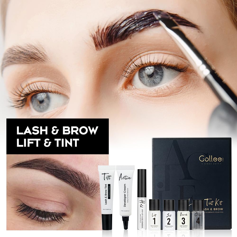 GOLLEE Lash Lift and Black Color Kit Brow Lamination Kit Black Eyelash & Eyebrow Set Eyelash Perm Kit With Detail Instruction and Complete Tools Easy For Beginner Achieve Salon-Quality at Home-BrightBean Baby