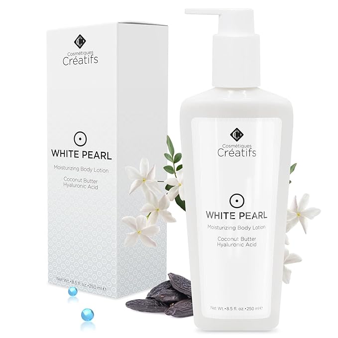 White Pearl Moisturizing Body Lotion with Coconut Butter and Hyaluronic Acid, 8.5 fl. oz.-BrightBean Baby