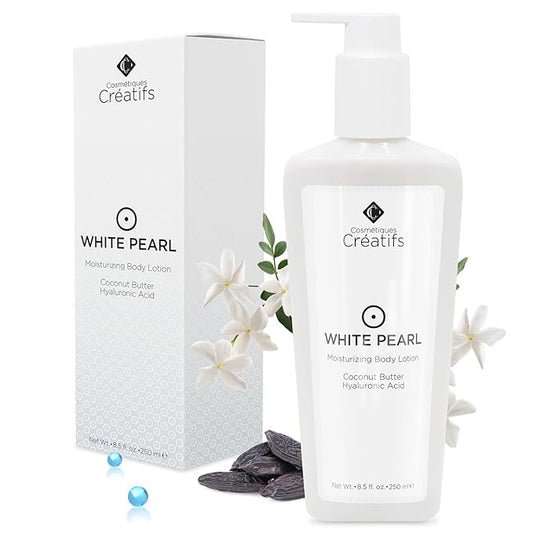 White Pearl Moisturizing Body Lotion with Coconut Butter and Hyaluronic Acid, 8.5 fl. oz.-BrightBean Baby