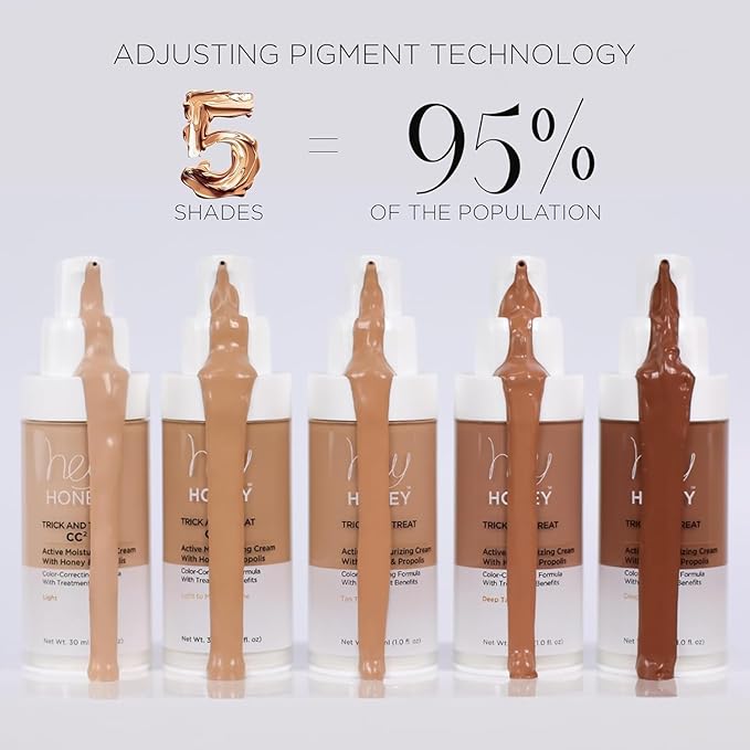 Hey Honey Trick and Treat CC² Cream SPF 46 | Active Moisturizing Color Correcting Cream with Honey & Propolis | Best Cover For Rosacea, Skin Redness & Mature Skin | Cruelty-Free | 1 oz (Fair Tone)-BrightBean Baby