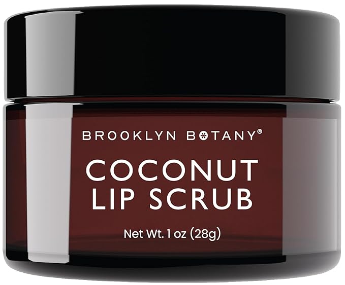 Brooklyn Botany Lip Scrub Exfoliator 1 oz – Lip Moisturizer for Dry Lips and Chapped Lips – Gentle Lip Exfoliator for Smooth and Brighter Lips – Coconut Flavor-BrightBean Baby