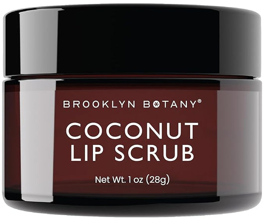 Brooklyn Botany Lip Scrub Exfoliator 1 oz – Lip Moisturizer for Dry Lips and Chapped Lips – Gentle Lip Exfoliator for Smooth and Brighter Lips – Coconut Flavor-BrightBean Baby