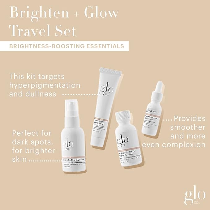 Glo Skin Beauty Brighten + Glow Travel Set | Mini Professional Skincare Kit | Travel Size Skincare Regimen Collection-BrightBean Baby