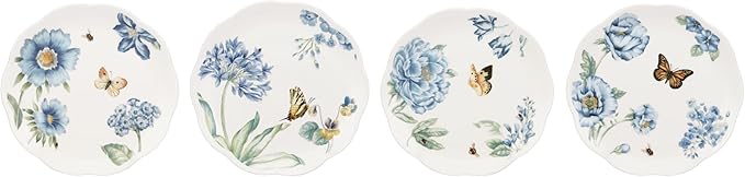 Lenox 833416 Butterfly Meadow Blue 4-Piece Dessert Plate Set