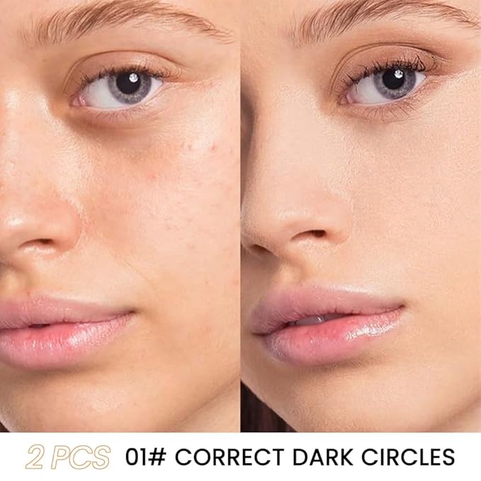 Kaely 2Pcs Tri Color Concealer Pot,Color Correcting Concealer for Dark Circles Spots,Cream Concealer Full Coverage,Foundation Contour Makeup Palettes,under Eye Brightener corrector de ojeras,01-BrightBean Baby
