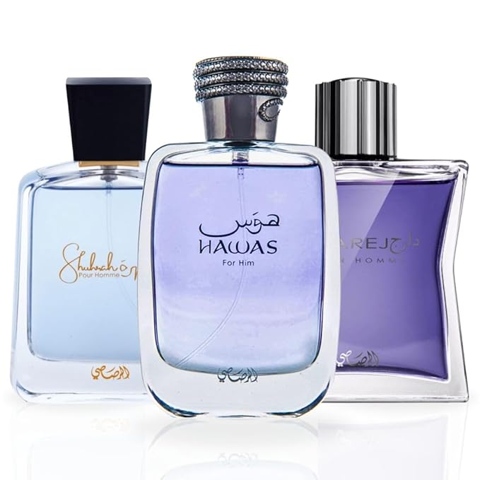 RASASI Arabian Perfume for Men Hawas, Daarej Eau De Parfum Men 100ML(3.4 OZ) Shuhrah 90ML | Long-Lasting perfumes, Elevate Your Aura With These Masculine Scents. (Bundle)-BrightBean Baby