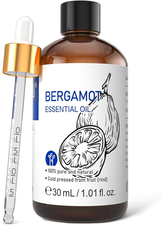 HIQILI Bergamot Essential Oil for Diffuser, Skin, Hair, DIY, 100% Pure & Natural - 1.01 Fl Oz (30 mL)-BrightBean Baby