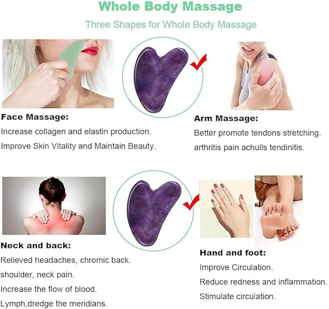 Ditind Gua Sha, Gua Sha Facial Tools, Guasha Tool for Face Tighten Skin, Gua Sha Massage Beauty Tool for Body Eyes Neck Massager with Travel Box-BrightBean Baby