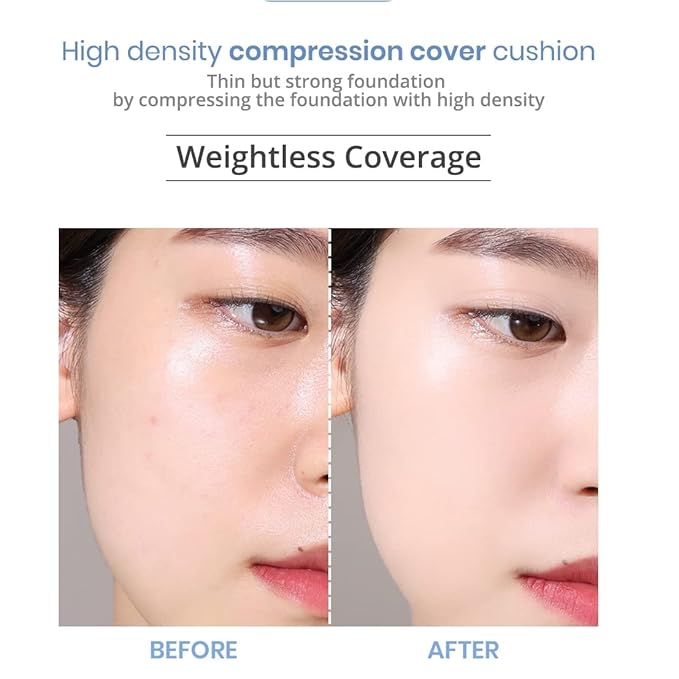 S2ND Zero Fit Matte Cushion Natural Coverage Foundation Air Cushion, Long-Lasting Hydrating Compact (#Pure Light (#17~19))-BrightBean Baby