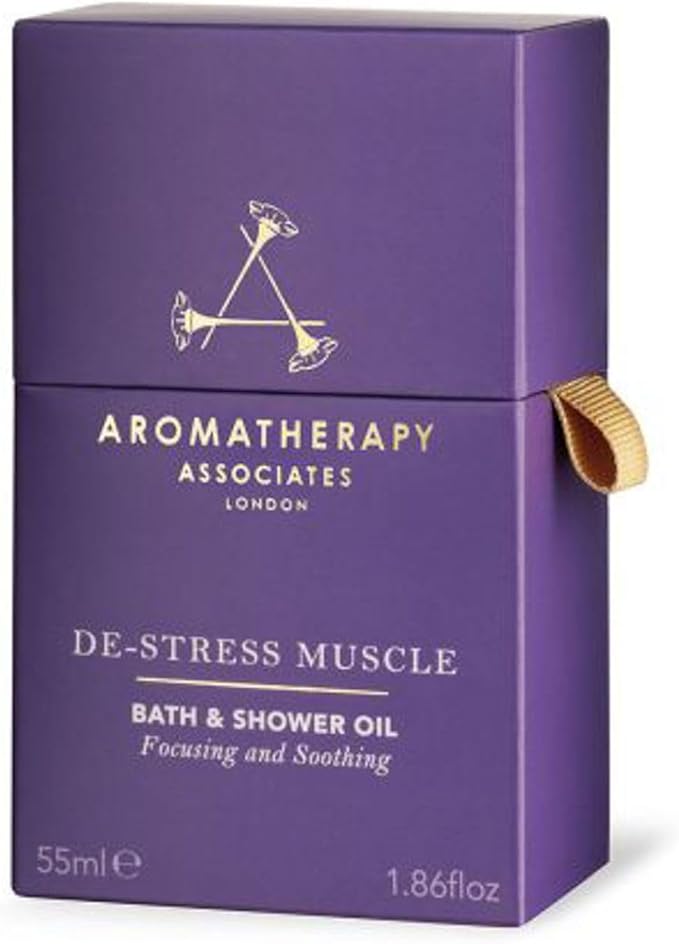 Aromatherapy Associates De-Stress Muscle Bath and Shower Oil, Natural Body Oil for Deep Relaxation and Comfort, Hydrating Body Made with 3 Essential Oils (1.86 oz)-BrightBean Baby