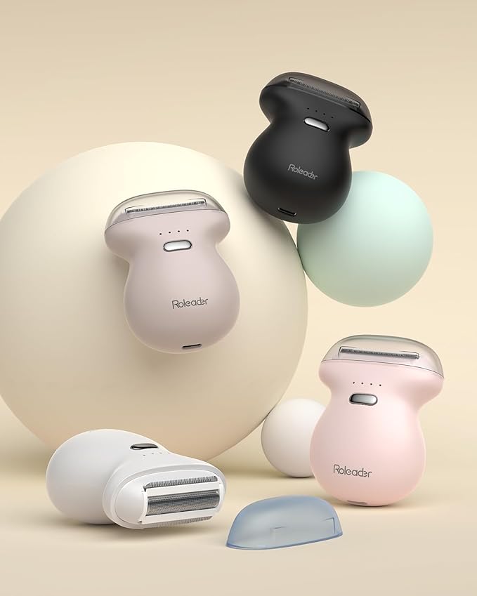 Mini Body Hair Trimmer for Travel, Womens Electric Shaver Type-C Rechargeable Hair Removal Razor with LED Display, Waterproof Wet/Dry Home Use, On-The-Go White-BrightBean Baby