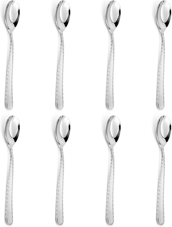 8 Pieces Heavy Duty Teaspoons Set,Tea Spoons Silverware,Food Grade Stainless Steel Dessert Spoons,Mirror Polished and Dishwasher Safe