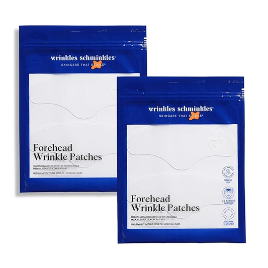 Wrinkles Schminkles Forehead Wrinkle Patches, 4-Pack, Reusable Hypoallergenic Silicone Smoothing Pads for Reducing Frown Lines & Face Lift Overnight-BrightBean Baby
