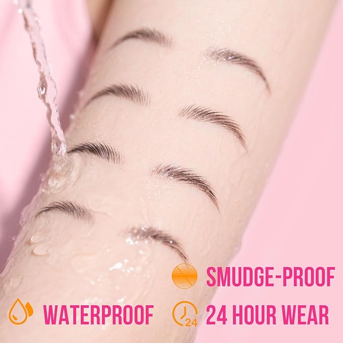 iMethod Curved Eyebrow Pen and Brow Gel Clear - Eyebrow Pencils for Women with Natural Hair Like Strokes, Eyebrow Makeup for All-Day Defined, Waterproof, Smudge-proof, Brown-BrightBean Baby