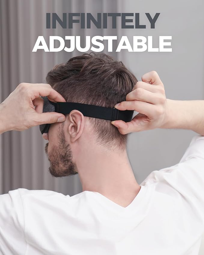 MZOO Luxury Sleep Mask for Back, Side Sleeper, Complete Light Blocking Sleeping Eye Mask Night Blindfold, 3D Zero Pressure & Spacious for Lash Extensions, Breathable Soft Eye Cover Flight Nap Travel-BrightBean Baby