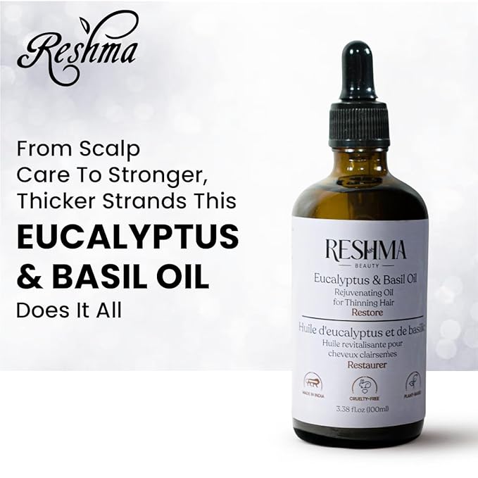 Reshma Beauty Eucalyptus & Basil Oil – Henna Infused Rejuvenating Oil for Thinning Hair | Restores, Strengthens & Nourishes-BrightBean Baby