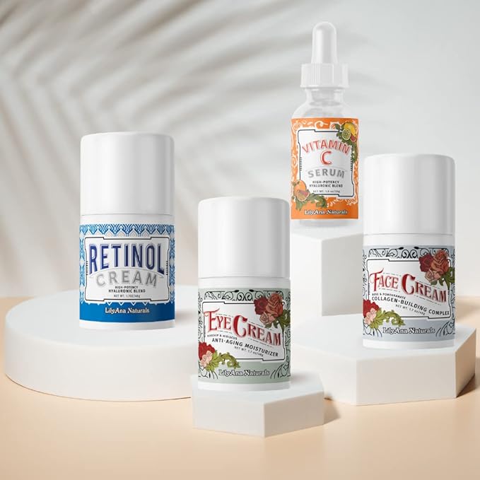 LilyAna Naturals Skincare Gift Set - Retinol Cream, Vitamin C Serum, Eye Cream and Face Cream Moisturizer - Anti Aging Skin Care Sets for Women-BrightBean Baby
