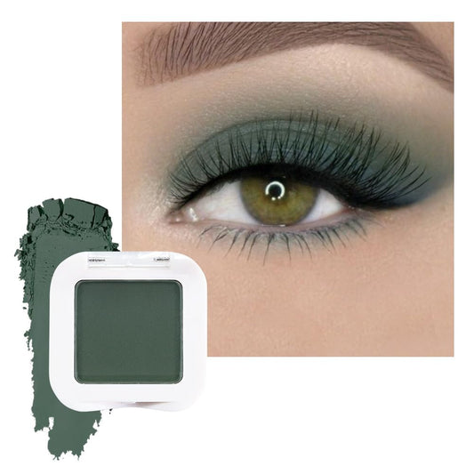 Matte Singe Eye Shadow Palette Makeup, Matte Forest Green Monochrome Eyeshadow For Old Women, Mini Singe Pressed Pigmented Waterproof Sombras Para Ojos, Vegan, Talc, Paraben&Cruelty Free, 16-BrightBean Baby