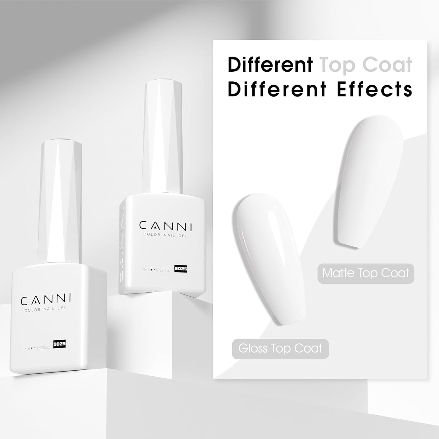 CANNI White Gel Polish – 1 Pc Pure White, High Gloss UV/LED Soak-Off Gel Nail Polish for French Manicure, DIY & Salon Quality for Grils & Women-BrightBean Baby