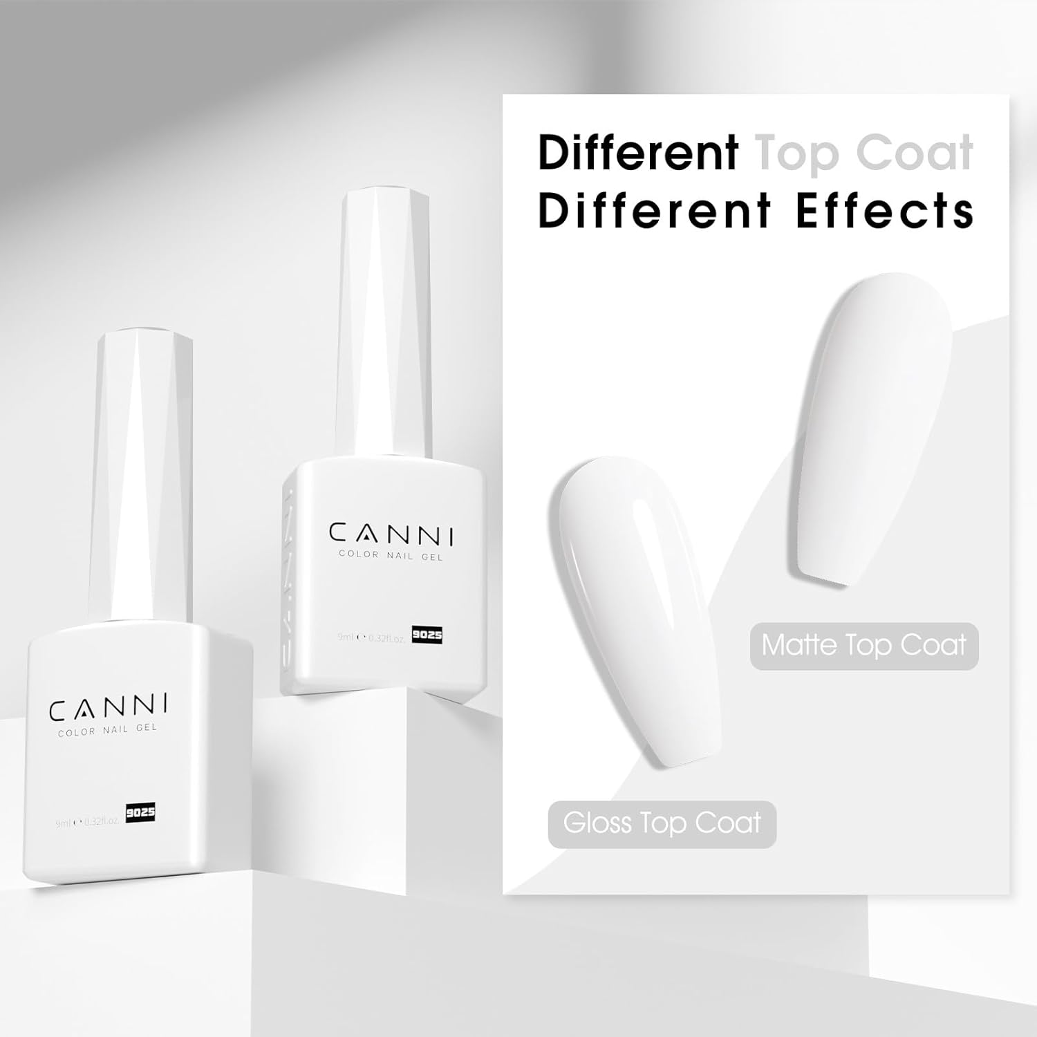 CANNI White Gel Polish – 1 Pc Pure White, High Gloss UV/LED Soak-Off Gel Nail Polish for French Manicure, DIY & Salon Quality for Grils & Women-BrightBean Baby