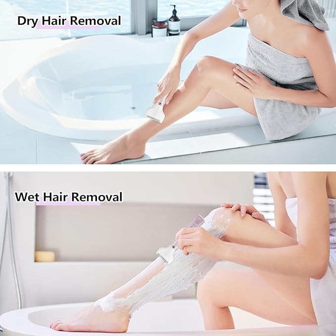 Electric Razors Shavers for Women, Bikini Trimmer 5 in 1 Lady Electric Shaver Razor Wet/Dry Face Razors for Face Nose Eyebrow Arms Armpit Legs Pubic Hair Area Painless Facial Hair Removal for Women-BrightBean Baby