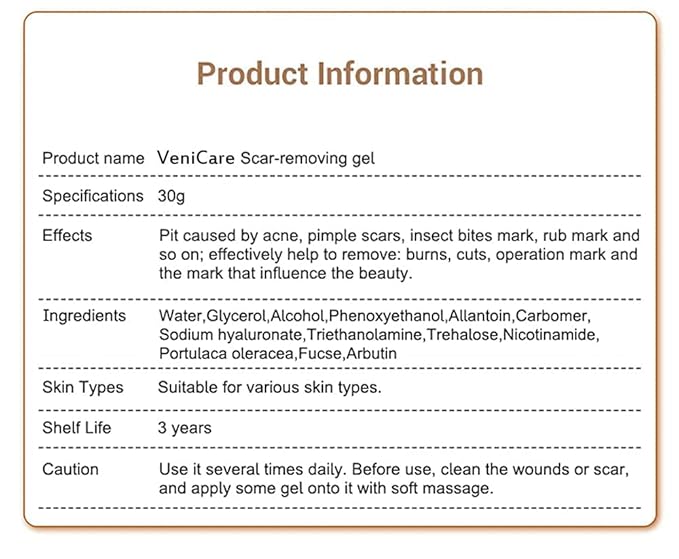 Acne Scar Removal Cream Stretch Marks Face Skin Cream Shrink Pores Gel-Fade Scar Marks Acne Skin Care (Packaging Upgrade) VeniCare-BrightBean Baby