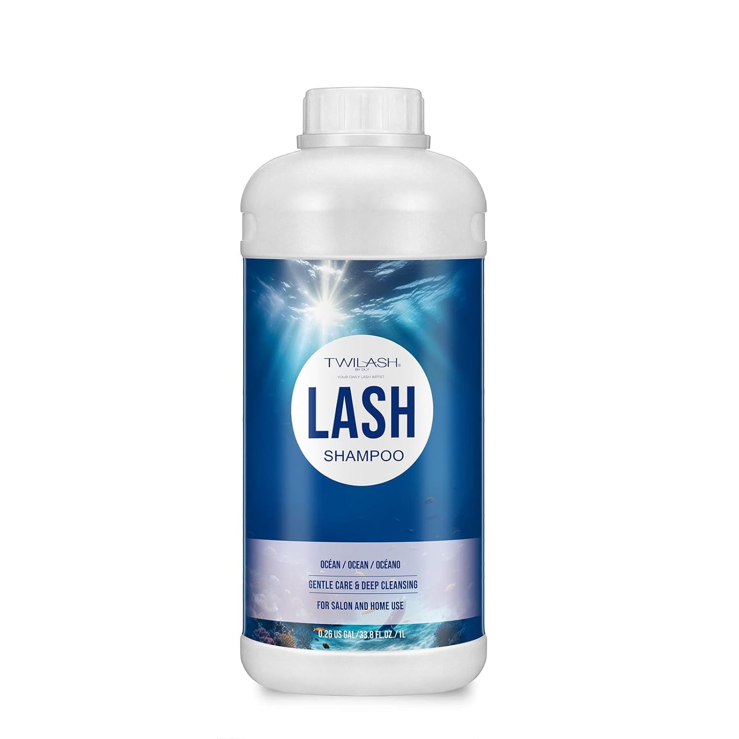 Lash Shampoo Bulk, Eyelash Cleanser for Extensions 1 Liters, Safe Makeup Remover, Non-irritating or Burning Formula Eyelid Foaming Cleanser for Professional Salon and Home Use (Ocean-1L)-BrightBean Baby