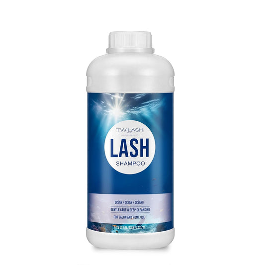 Lash Shampoo Bulk, Eyelash Cleanser for Extensions 1 Liters, Safe Makeup Remover, Non-irritating or Burning Formula Eyelid Foaming Cleanser for Professional Salon and Home Use (Ocean-1L)-BrightBean Baby