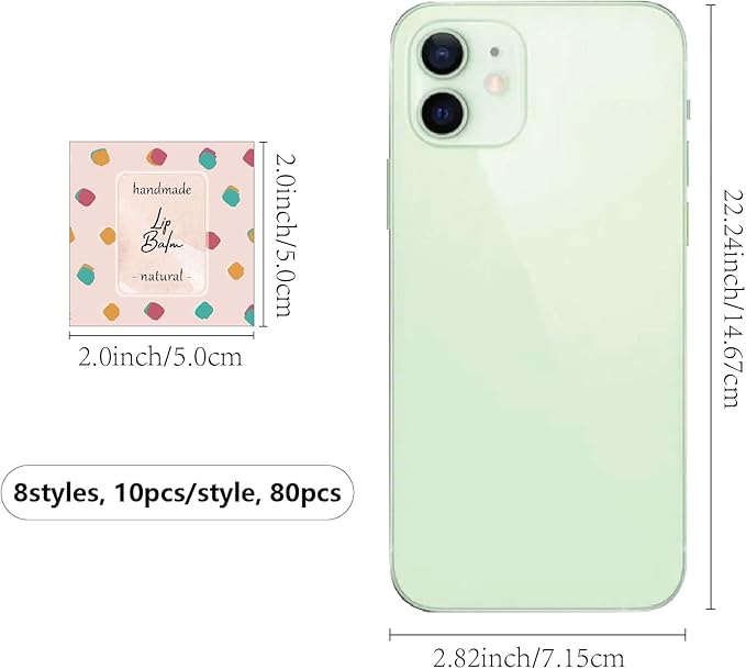 CRASPIRE 80Pcs 8 Styles Lip Balm Sticker Flower Background Self-Adhesive Homemade Lip Balm Labels Vintage Square DIY Heart Label Stickers for Lip Balm Containers Cosmetics Lipsticks-BrightBean Baby