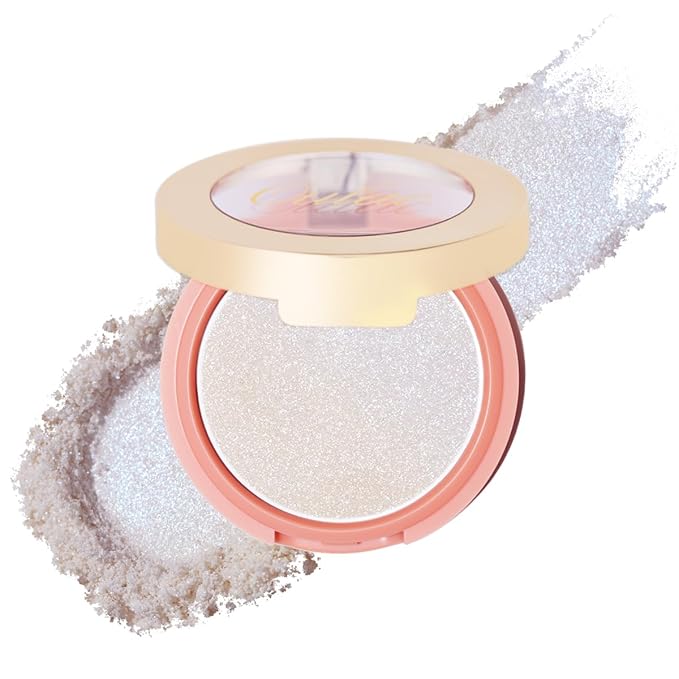 Oulac Luminisers Blush Face & Eyeshadow 2 in 1 Glow,Brighten Skin As Highlighter Makeup, Shimmer Blusher,Buildable and Vegan Cosmetics,4.8g F14 Blue Moon-BrightBean Baby