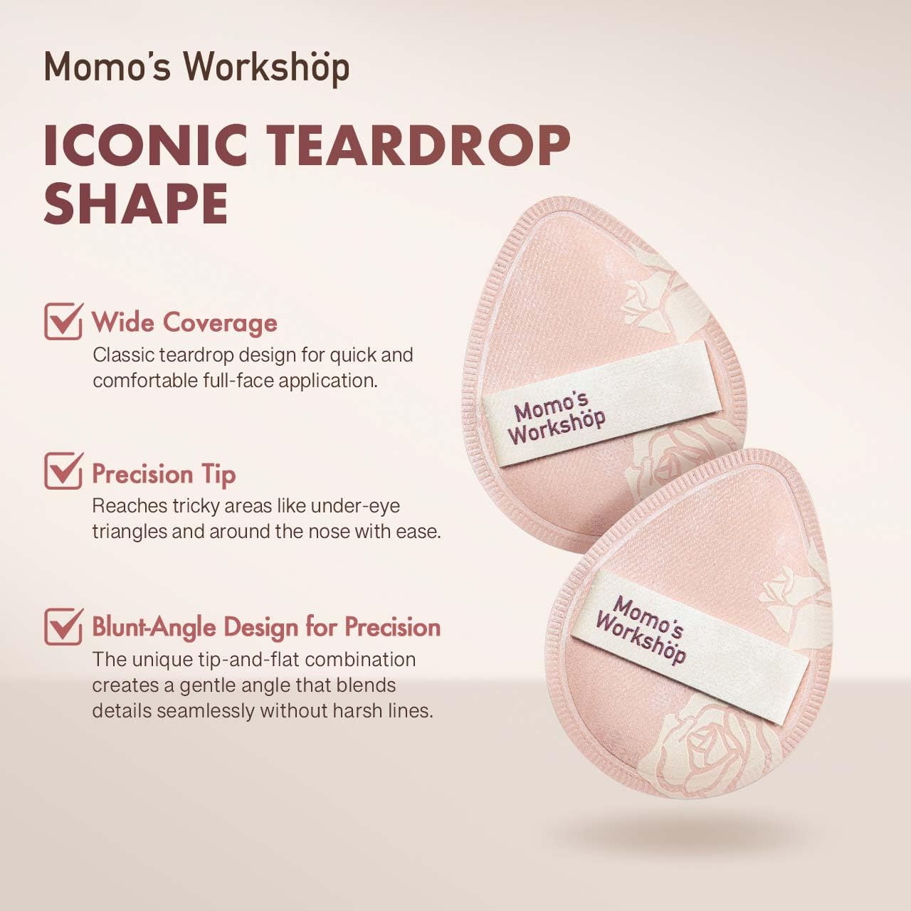 Makeup Sponge, Rubycell, Egg Shape, Foundation Sponges with Glossy PU Leather, for Liquid/Sheer Foundations, Cosmetic Puff, Medium Bounce,Travel Friendly & Reusable,2pcs & Storage Case-BrightBean Baby