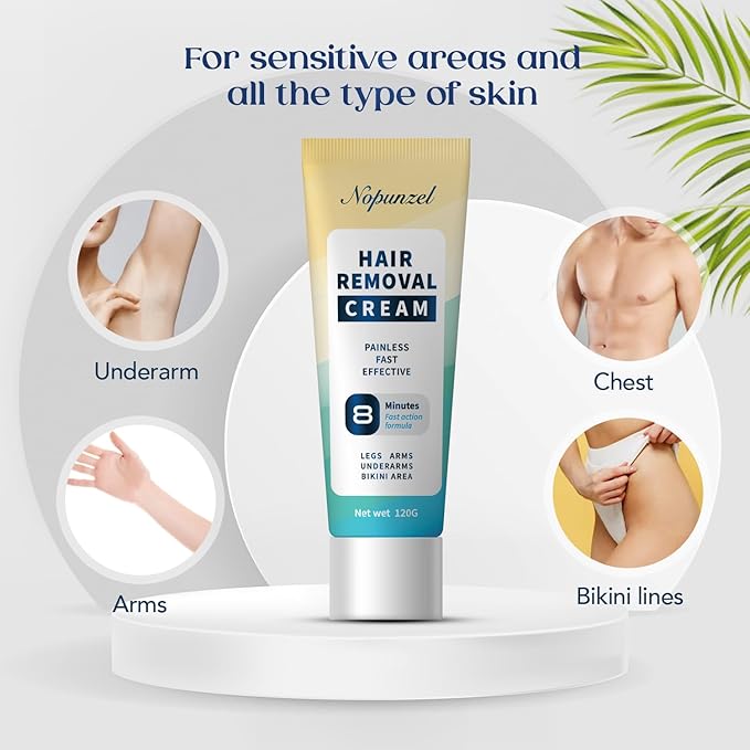 Hair Removal Cream for Women, Men - Bikini, Intimate Areas - Painless Depilatory for Body, Legs, Arms, Underarms, Private Areas - 120g-BrightBean Baby